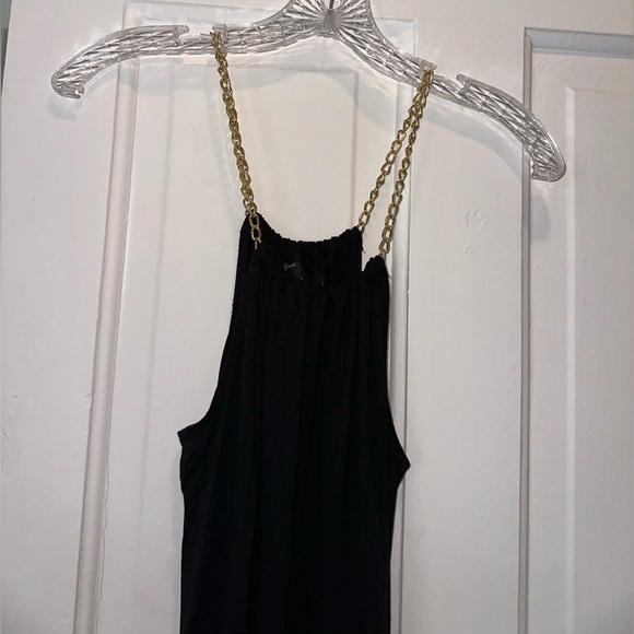 Black Maxi Dress with Gold Chain Straps - Picture 4 of 4